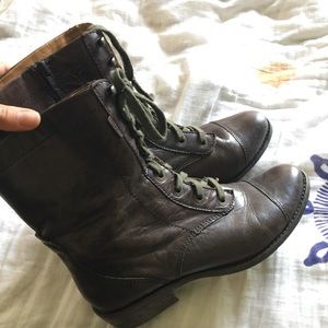 Brown Fossil combat boots